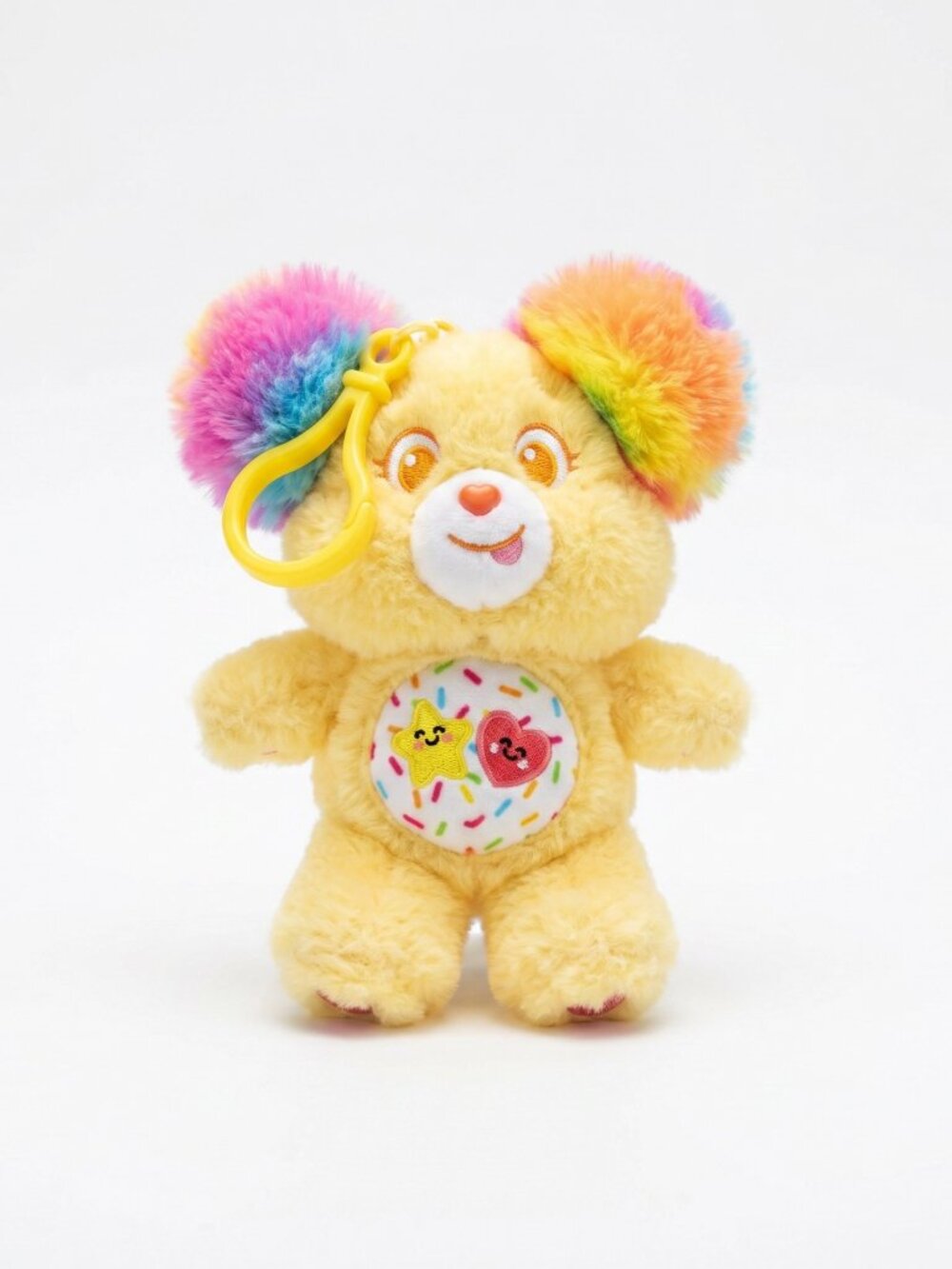 Care Bears 2026 Yellow Birthday Mini Clip Plush Keychain — New w/ Tag